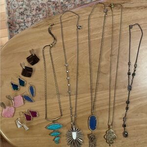 Kendra Scott Lot: 5 necklaces, 6 pairs of earrings